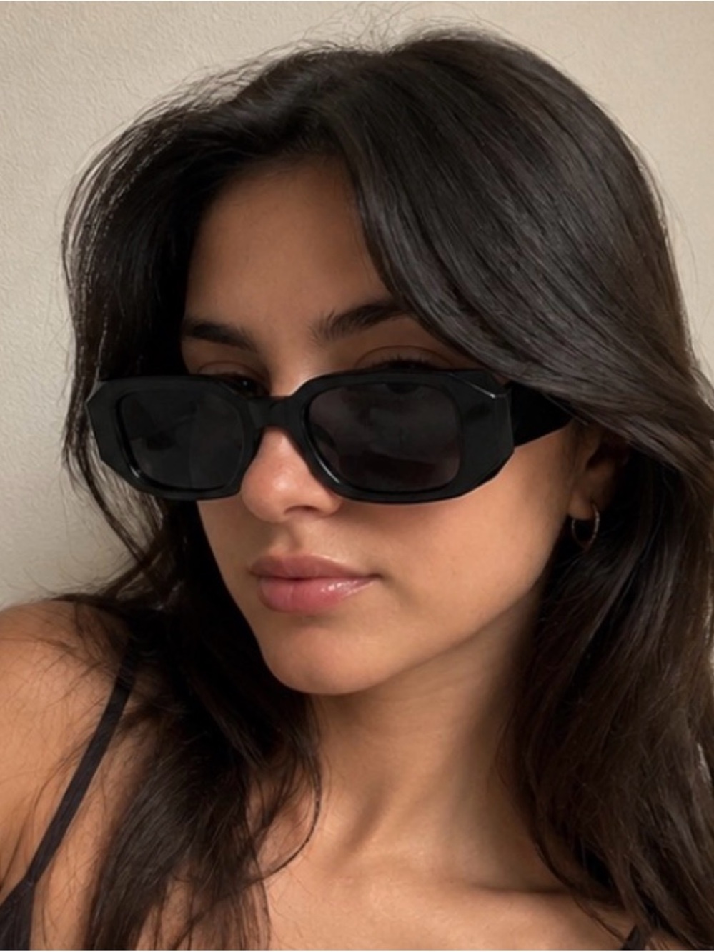 Black Chunky Rectangle Sunglasses | Y2K Street Style Shades